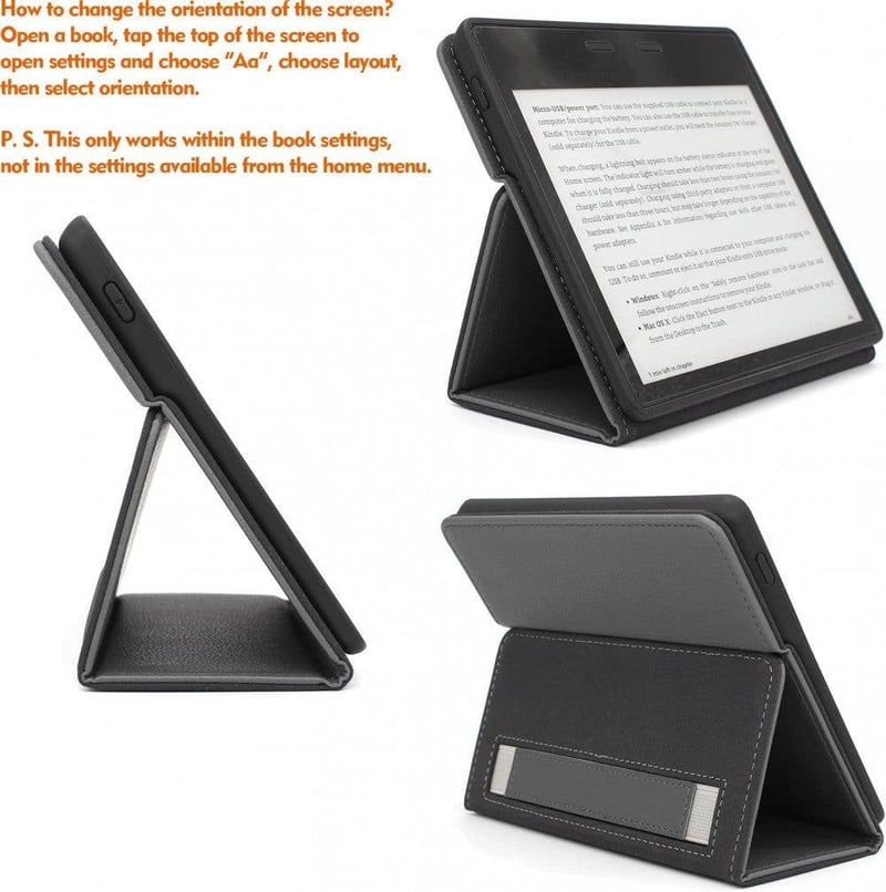 Kindle E-Reader Tok 10. és 9. Generációhoz - Szürke PU Bőr Védőtok