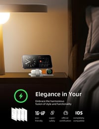LISEN 3 az 1-ben MagSafe töltőállomás iPhone, Apple Watch és AirPods készülékekhez - Hordozható utazási töltő 4