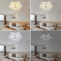 Sky angle LED Mennyezeti Lámpa Távirányítóval - Virág Alakú Dizájn, Fényerőszabályozható, 9 Fejes, 84 cm Átmérőjű, Nappali és Hálószoba Vilá 6