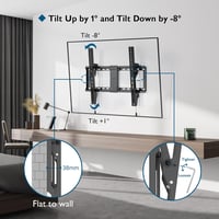 BONTEC Dönthető TV Fali Tartó 37-85 Colos LED LCD OLED Képernyőkhöz, Lapos és Ívelt TV-hez, VESA 600x400mm, 60kg Teherbírás 2