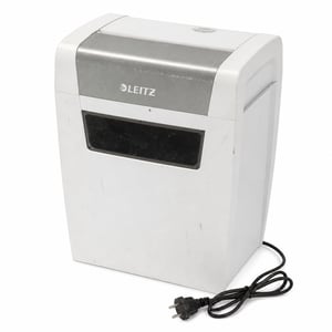 Distrugător de documente Leitz IQ Home P4, 7-6 coli (70-80 g/m²), certificat TÜV+GS — pentru piese/dezmembrare: nu funcționează corespunzător (stare: vezi imaginea 2)
