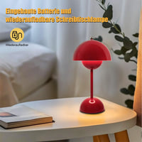EXTRASTAR Gomba Alakú LED Asztali Lámpa - Piros Érintésvezérelt Fényerőszabályzós Lámpa 3 Színhőmérséklettel, USB Újratölthető, Hálószobába, 2