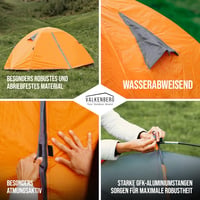 VALKENBERG Ultrakönnyű Narancssárga Trekking Sátor 1-2 Személynek - Fesztiválokra, Túrázásra 4