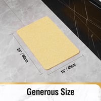 HITSLAM Csúszásgátló Fürdőszobaszőnyeg 60x40cm, Gyorsan Száradó Beige PVC-Luffa Kádszőnyeg Lefolyóval 7