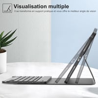 FARYODI iPad Pro 11 (M4) 2024 Védőtok AZERTY Francia Billentyűzettel - Levehető Bluetooth Billentyűzet, Beépített Tolltartó, Fekete 4