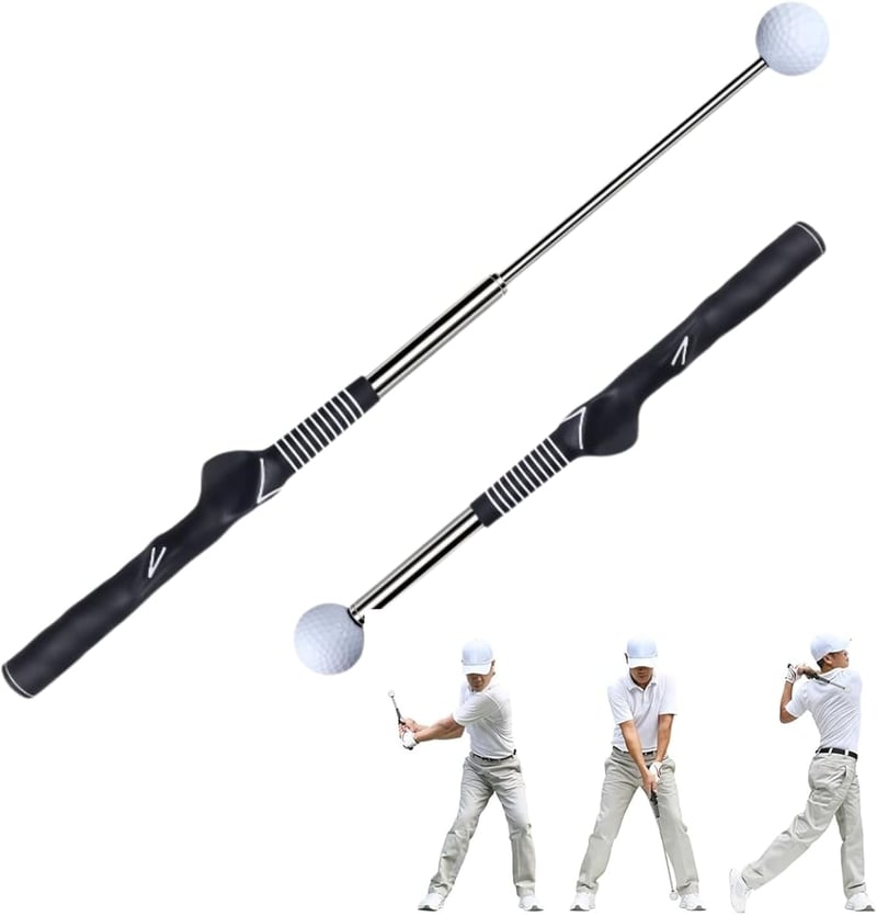 SUBORAWOS Összecsukható Golf Swing Edző - Teleszkópos Ütéstechnika Fejlesztő Eszköz Férfiaknak, Erő és Sebesség Tréning, Bemelegítő