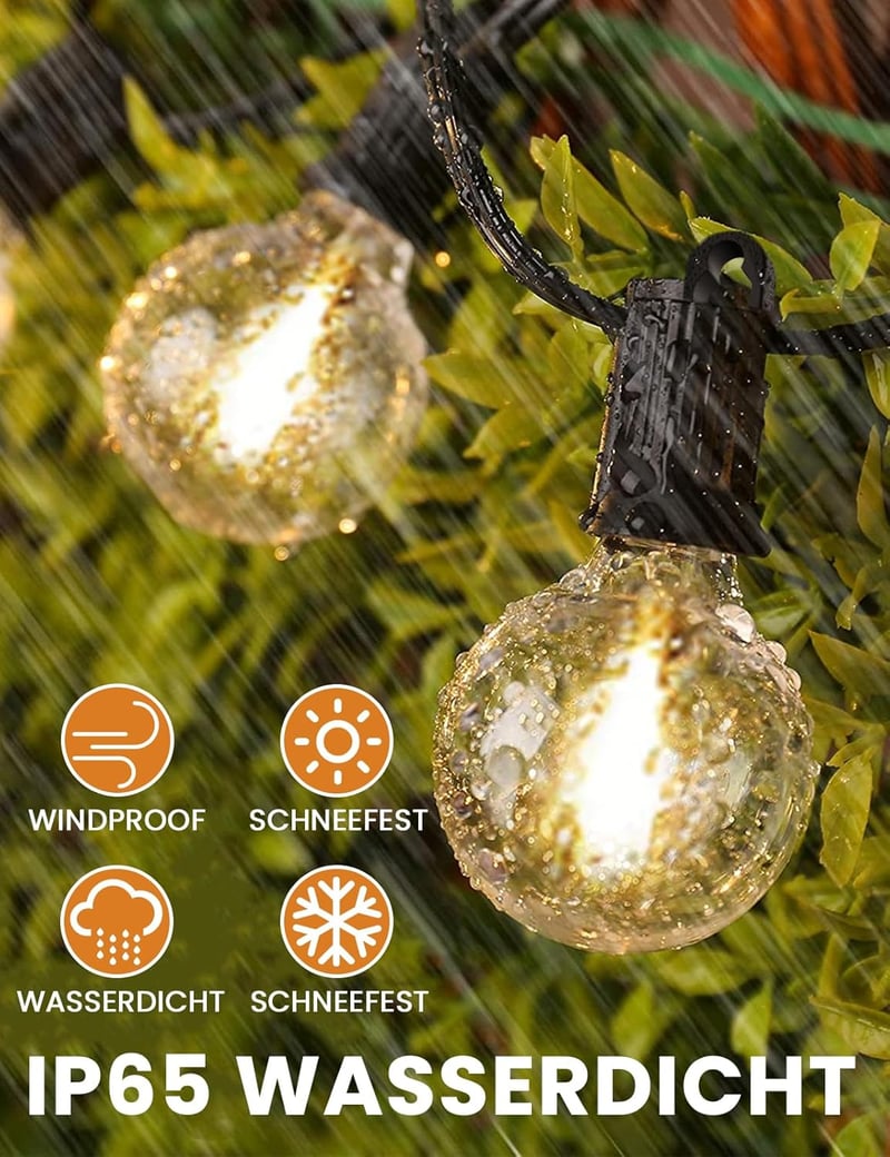 ZOTOYI Vintage LED Fényfüzér 60m, IP65 Vízálló, 100+4 G40 Törhetetlen Izzóval, Beltéri-Kültéri Dekoráció Kerthez, Partikhoz, Teraszra