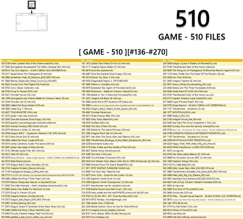 Nintendo DS 510 az 1-ben játékgyűjtemény - Kompatibilis minden DS modellel