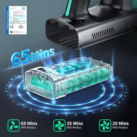 Sanfnz 45000Pa Akkumulátoros Porszívó 550W LED Kijelzővel, 65 Perc Üzemidő 2