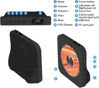 Liphier KC-718 Hordozható CD Lejátszó HiFi Hangszórókkal, Bluetooth 5.1, LED Kijelző, Távirányító, Porvédő Borítás, Fekete 4