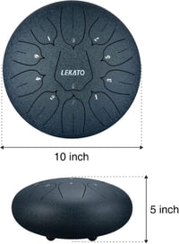 LEKATO 11 hangos acél nyelvdob 25,4 cm D-dúr meditációs hangszer sötétkék - 10 inch (D) 11 notes, navy blue 6