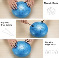 LEKATO 10 Hüvelykes Acél Nyelvdob 11 Hangú D-dúr Handpan Ütőhangszer Meditációhoz 3