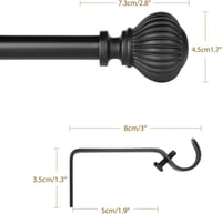 Kihúzható fekete függönyrúd 120-240 cm, 16 mm átmérő 4