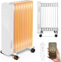 Elektromos olajradiátor 2000W, WiFi vezérléssel és LED kijelzővel - 9 bordás, energiatakarékos 1