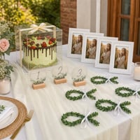 Set Decor Botez/Comuniune: 2 cutii tort + runner + 12 numere masă + 10 decorațiuni pește + 4 rame foto 1