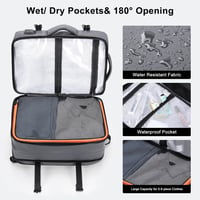 HOMIEE 40L Lopásbiztos Vízálló Üzleti Laptop Hátizsák, Bővíthető Kézipoggyász 5