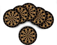 Bull's-Eye Darts Parafa Poháralátét Szett 6 db - Dartábla Mintás Üveg- és Bögrealátét 2