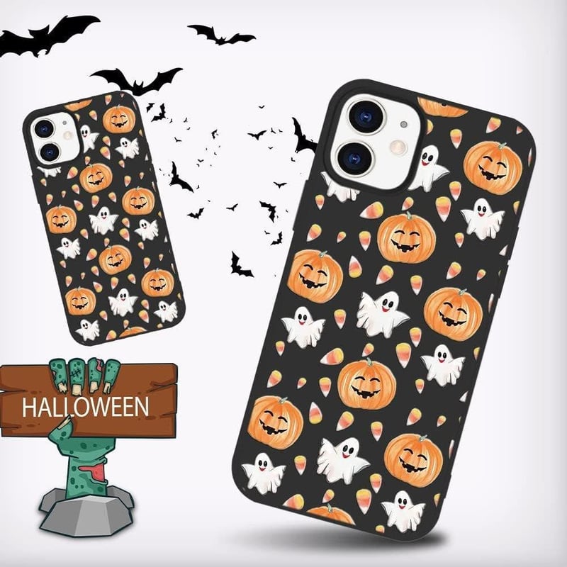 iPhone 12/12 Pro Halloween Védőtok - Tökfejes Mintával