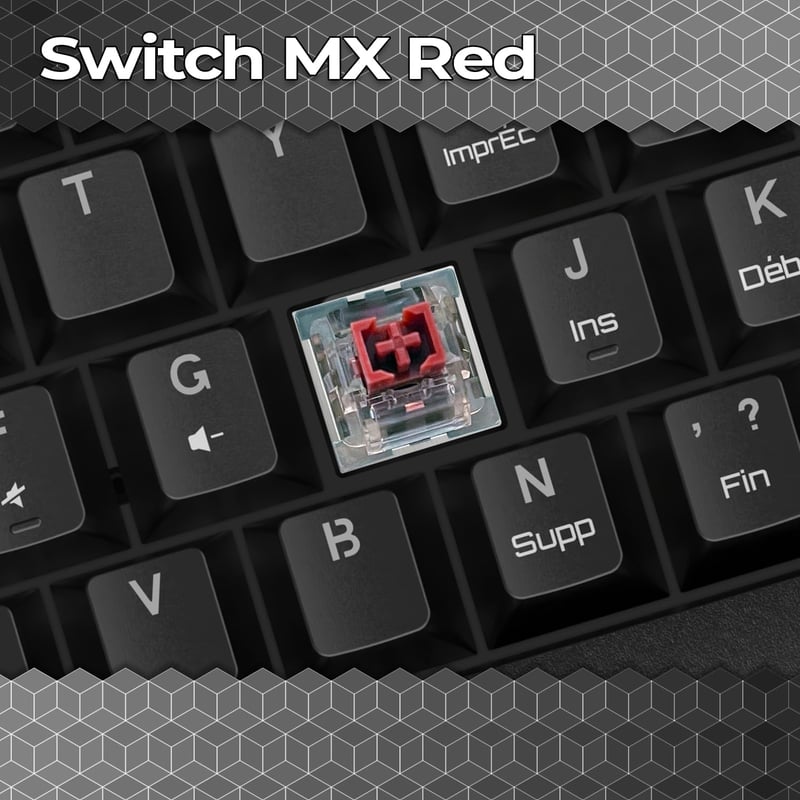 EMPIRE GAMING K246 Kompakt Vezeték Nélküli Gamer Billentyűzet TKL 65% WiFi Bluetooth Type-C MX Red Mechanikus Kapcsolókkal RGB Háttérvilágít