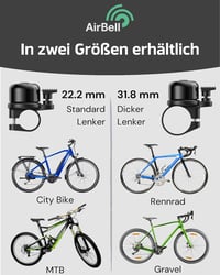 AirBell Kerékpárcsengő Apple AirTag Rejtekhellyel - Lopásgátló Eszköz Biciklihez, E-rollerhez - Fekete, 22,2 mm - Szerszámokkal 4