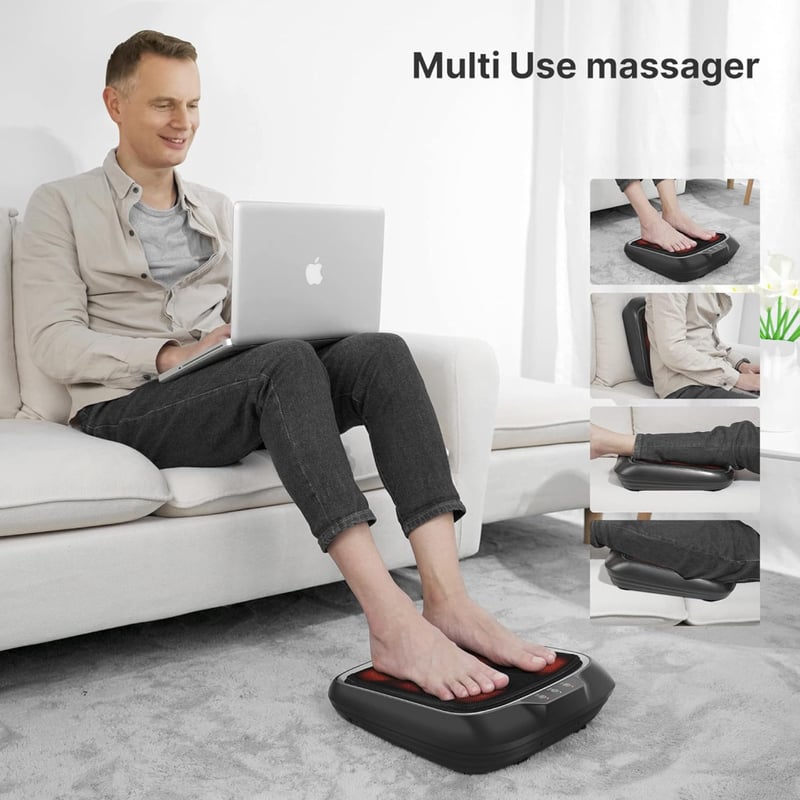 RENPHO Lábmasszírozó Gép Melegítő Funkcióval, Shiatsu Elektromos Talpmasszázs Készülék Állítható Sebességgel