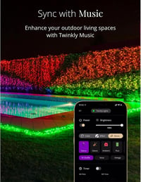 Twinkly 250 LED RGB okos fényfüzér, kültéri-beltéri, HomeKit/Alexa/Google kompatibilis, 20m 5
