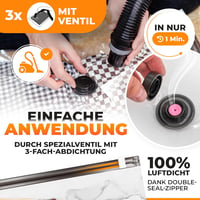 PACKDUDE Függeszthető Vákuumos Ruhatasakok - 100 x 70 cm Extra Erős Átlátszó Tárolózsákok Ruhákhoz, Molyálló Akasztós Rendszerrel, 3 db-os S 5