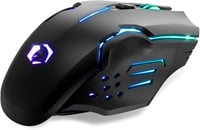 EMPIRE GAMING RF903 Vezeték Nélküli Gaming Egér 2.4GHz Újratölthető RGB LED Háttérvilágítás 4800 DPI PC PS4 PS5 Xbox Fekete 5