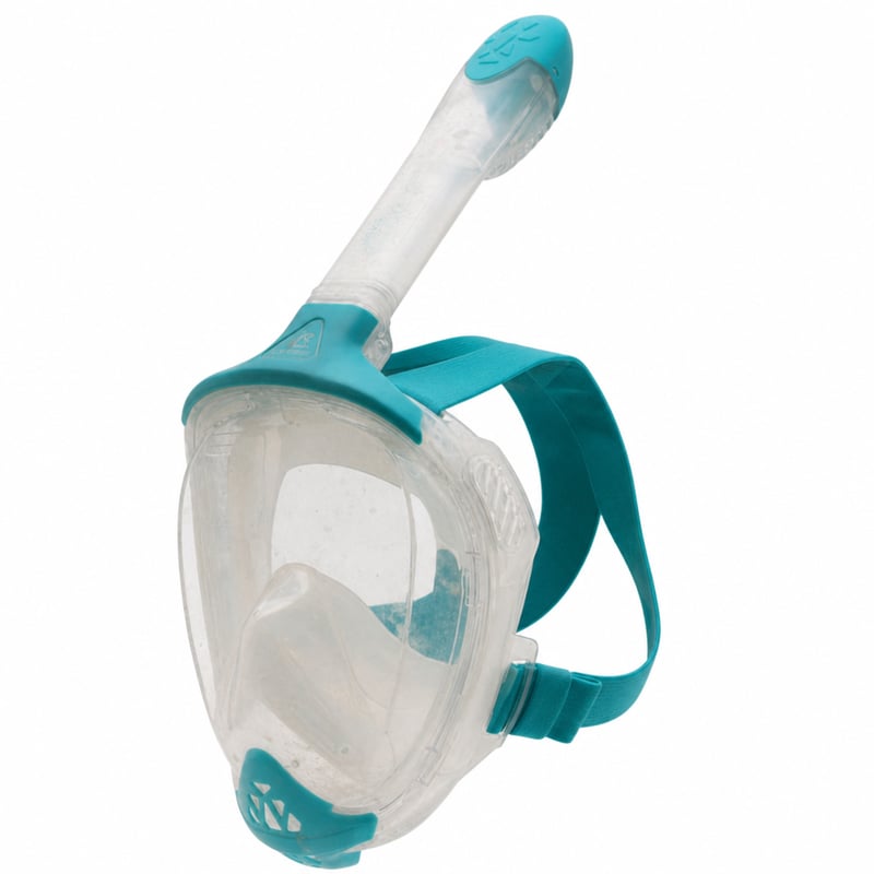 Cressi Java teljes arcot fedő snorkeling maszk S/M méret átlátszó/akvámarinkék — vízköves, kissé koszos (állapot: lásd a 2. képet)