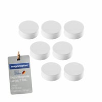 magnetoplan Ergo-Magnete Large biele magnety, 34 mm priemer, na kancelárske použitie na biele a sklenené tabule — sada 7 ks 2