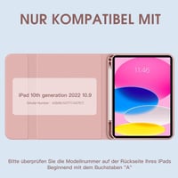 iPad 10. generációs rózsaszín tok levehető német billentyűzettel és ceruzatartóval, 10.9" (2022) 2