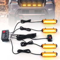 Dinfu LED Figyelmeztető Villogó Fény 40W - Narancssárga Vészjelző Lámpa 18 Üzemmóddal - Autó, Teherautó, Traktor Kiegészítő - Vízálló, Porál 1