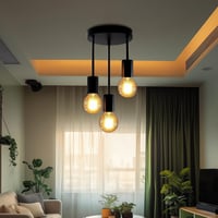 da LIGHT 3-ágú mennyezeti lámpa E27 fekete vintage spotlámpa konyha nappali 1