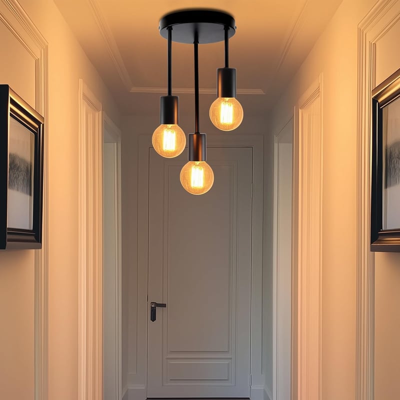 da LIGHT 3-ágú mennyezeti lámpa E27 fekete vintage spotlámpa konyha nappali