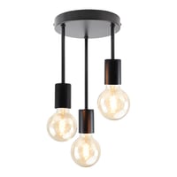 da LIGHT vintage stropna svjetiljka s 3 reflektora E27 - crna 2