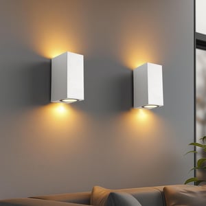 da LIGHT vanjska zidna svjetiljka 2 kom, GU10, IP54, usmjereno svjetlo gore-dolje - bijela