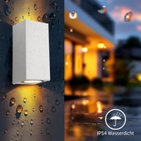 da LIGHT Kültéri Fali Lámpa 2db GU10 Foglalat IP54 Vízálló Fel-Le Világítás - 15CM_Rechteckige_Weiß 3