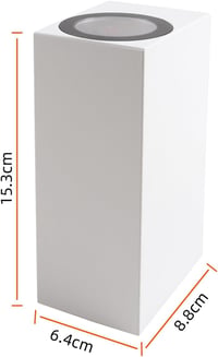 da LIGHT Kültéri Fali Lámpa 2db GU10 Foglalat IP54 Vízálló Fel-Le Világítás - 15CM_Rechteckige_Weiß 2