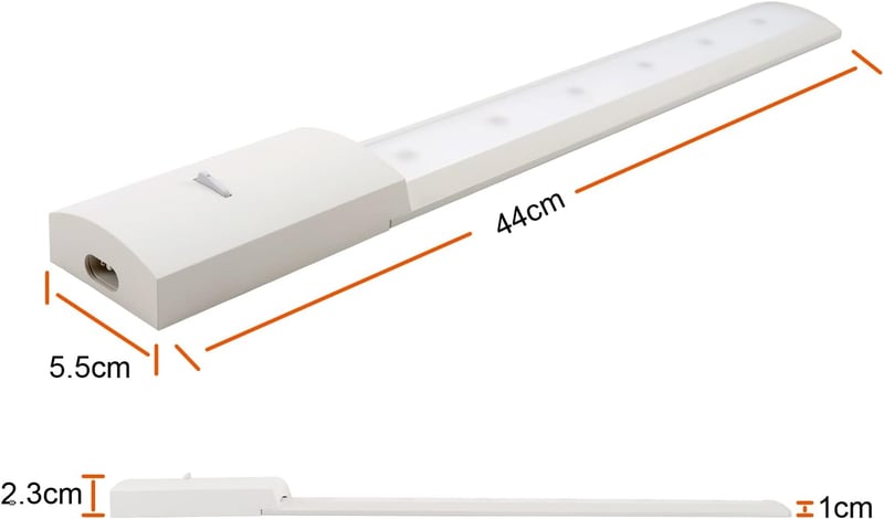 da LIGHT LED Alulvilágítás Kapcsolóval 230V Meleg Fehér Szekrény Lámpa 500lm