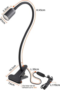 da LIGHT LED Asztali Lámpa Csiptetős, 3 Színhőmérséklet Dimmelhető USB Olvasólámpa 4