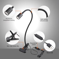da LIGHT LED Asztali Lámpa Csiptetős, 3 Színhőmérséklet Dimmelhető USB Olvasólámpa 2