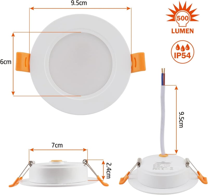 da LIGHT LED Beépíthető Spotlámpa 230V 6db IP54 5W 500lm Fürdőszoba Mennyezeti Lámpa 3000-6000K