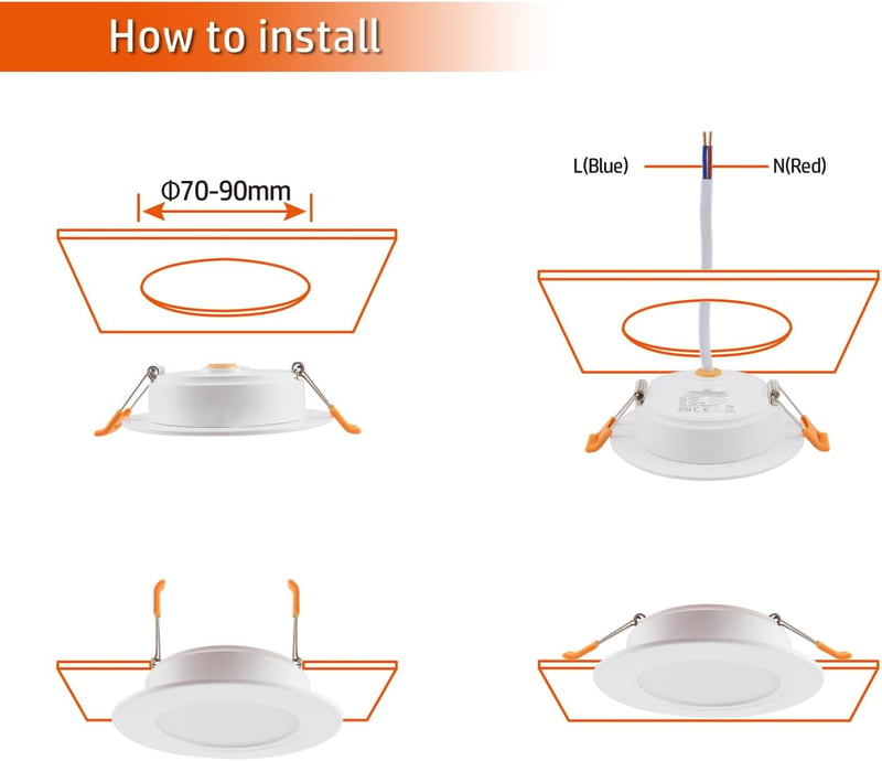 da LIGHT LED Beépíthető Spotlámpa 230V 6db IP54 5W 500lm Fürdőszoba Mennyezeti Lámpa 3000-6000K