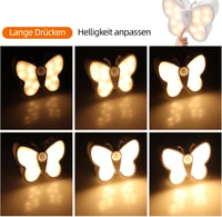 da LIGHT LED Éjszakai Lámpa Mozgásérzékelővel, USB Töltős 1200mAh, Dimmer Funkcióval, Lépcsővilágítás, Pillangó Forma, 3000K-6000K 4