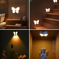 da LIGHT LED Éjszakai Lámpa Mozgásérzékelővel, USB Töltős 1200mAh, Dimmer Funkcióval, Lépcsővilágítás, Pillangó Forma, 3000K-6000K 7