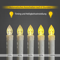 da LIGHT LED gyertyák távirányítóval, 20 db, dimmelhető, időzítő, meleg fehér, karácsonyfa dekoráció 3