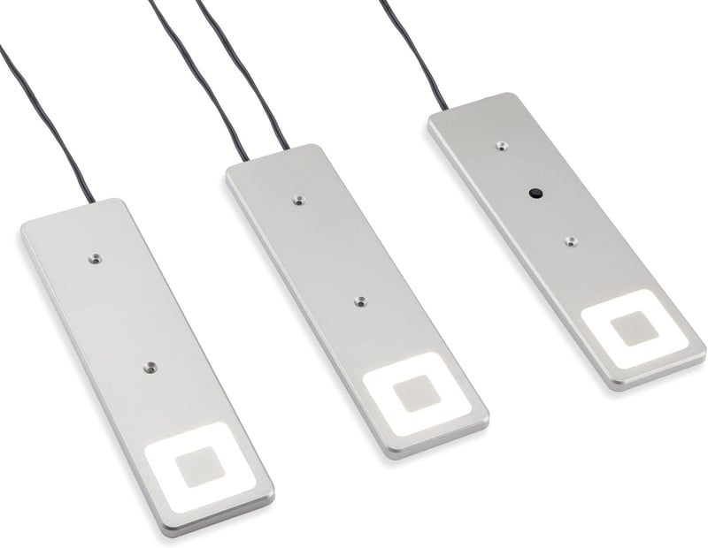 da LIGHT LED Konyhai Alulvilágítás Meleg Fehér 3db Szett Beépíthető Spot Ezüst - 1-schalter