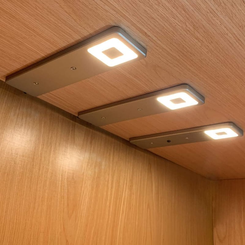 da LIGHT LED Konyhai Alulvilágítás Meleg Fehér 3db Szett Beépíthető Spot Ezüst - 1-schalter