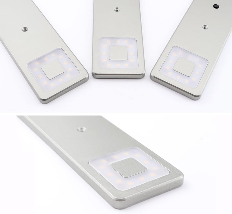 da LIGHT LED Konyhai Alulvilágítás Meleg Fehér 3db Szett Beépíthető Spot Ezüst - 1-schalter