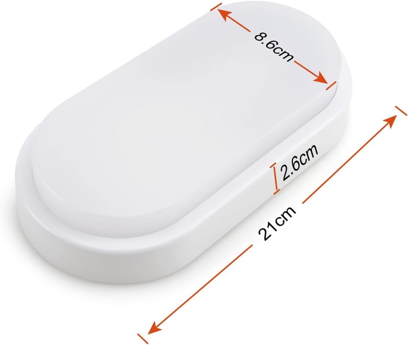 da LIGHT LED Mennyezeti Lámpa 12W 1020 Lumen Vízálló IP54 Fürdőszoba Nappali Pince 4000K Semleges Fehér 2db